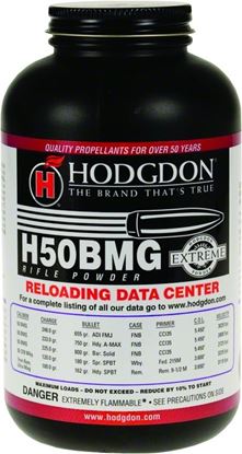 Picture of Hodgdon H50BMG-1 Extreme Extruded Smokeless Powder for 50 Cal BMG, 1Lb, State Laws Apply