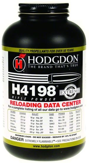 Picture of Hodgdon 41981 H4198 Extreme Smokeless Rifle Powder 1Lb Can State Laws Apply