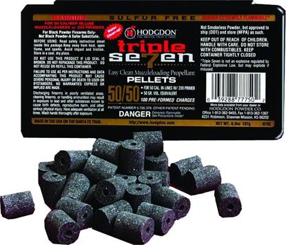 Picture of Hodgdon T75050 Triple Seven Muzzleloading Pellets 50Cal 50Gr 100Bx State Laws Apply