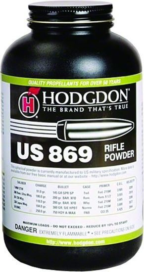 Picture of Hodgdon 8691 US 869 Smokeless Rifle Powder 1Lb Can State Laws Apply