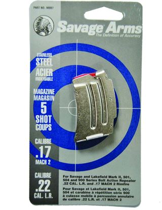 Picture of Savage 90007 Mark II Series Rimfire Magazine 5rd Stainless 22 LR & 17 Mach 2