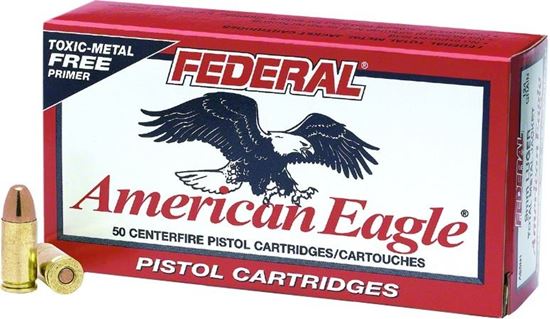Picture of Federal AE9N1 American Eagle Pistol Ammo 9mm Luger 124Gr 50Rnd TMJ