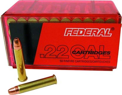 Picture of Federal 757 Game-Shok Rimfire Rifle Ammo 22 WMR, JHP, 50 Grains, 1530 fps, 50 Rounds, Boxed