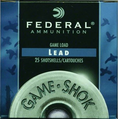 Picture of Federal H121-6 Game-Shok Upland - Game Shotshell 12 GA, 2-3/4 in, No. 6, 1oz, 3-1/4 Dr, 1290 fps, 25 Rnd per Box