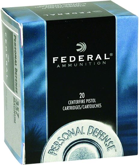 Picture of Federal C357E Personal Defense Pistol Ammo 357 MAG, JHP, 158 Gr, 1240 fps, 20 Rnd, Boxed
