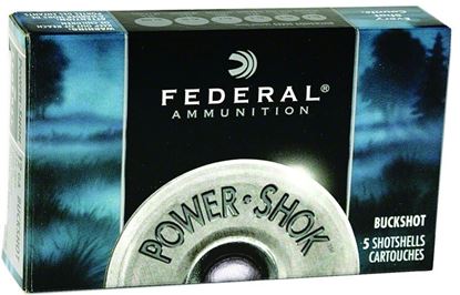 Picture of Federal H132-00 Power-Shok Shotgun Ammo 12 GA, 2-3/4 in, 00B, 9 Pellets, 1140 fps, 5 Rounds, Boxed