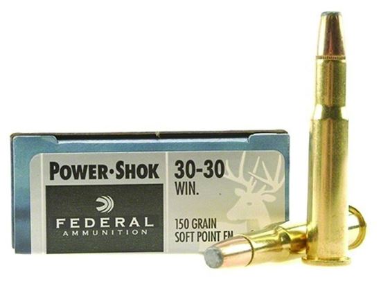 Picture of Federal 3030A Power-Shok Rifle Ammo 30-30 WIN, SP FN, 150 Grains, 2390 fps, 20, Boxed