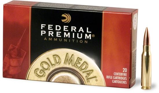 Picture of Federal GM223M3 Gold Medal Rifle Ammo 223 REM, SMK BTHP, 77 Grains, 2720 fps, 20, Boxed