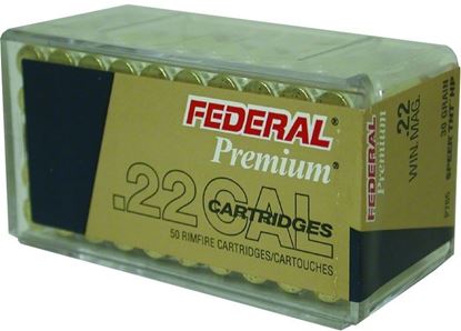 Picture of Federal P765 Vital-Shok Rimfire Rifle Ammo 22 WMR, TNT HP, 30 Grains, 2200 fps, 50 Rounds, Boxed