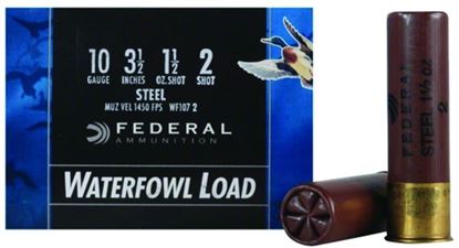 Picture of Federal WF1072 Speed-Shok Waterfowl Shotshell 10 GA, 3-1/2 in, No. 2, 1-1/2oz, 5.03 Dr, 1450 fps, 25 Rnd per Box