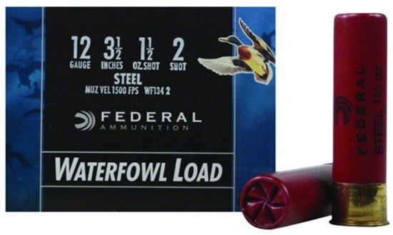 Picture of Federal WF1342 Speed-Shok Waterfowl Shotshell 12 GA, 3-1/2 in, No. 2, 1-1/2oz, 4.84 Dr, 1500 fps, 25 Rnd per Box