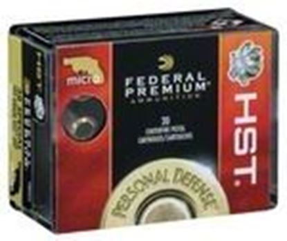 Picture of Federal P38HST1S Premium Personal Defense Pistol Ammo, 38 SPEC, 129 GR HST JHP, 20 Rnd Boxed