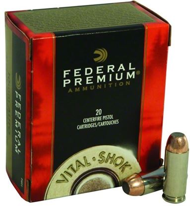 Picture of Federal P10T1 Premium Vital-Shok Pistol Ammo 10MM, Trophy Bonded JSP, 180 Gr, 1275 fps, 20 Rnd, Boxed