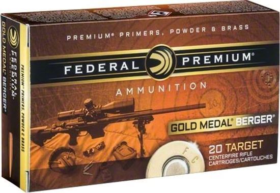 Picture of Federal GM308BH185 Gold Medal Rifle Ammo 308 WIN 185 GR BERGER JUGGERNAUT OTM, 20/box