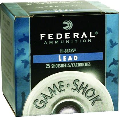 Picture of Federal H126-5 Game-Shok Upland - Hi-Brass Shotshell 12 GA, 2-3/4 in, No. 5, 1-1/4oz, 3.69 Dr, 1330 fps, 25 Rnd per Box