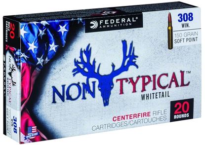 Picture of Federal 308DT150 Non-Typical Rifle Ammo, 308 Win 150 Gr Soft Point, 20 Round Box