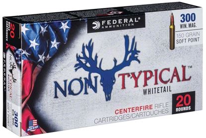 Picture of Federal 300WDT150 Non-Typical Rifle Ammo, 300 Win 150 Gr Soft Point, 20 Round Box