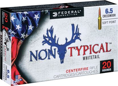 Picture of Federal 65CDT1 Non-Typical Rifle Ammo, 6.5 Creedmoor, 140 Gr Soft Point, 20 Round Box