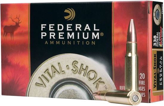 Picture of Federal P3006TT1 Premium Vital-Shok Rifle Ammo 30-06 SPR, Trophy Bonded Tip, 180 Grains, 2700 fps, 20, Boxed