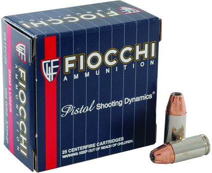 Picture of Fiocchi 9XTPC25 Extrema XTP Line Pistol Ammo 9MM, XTP JHP, 124 Gr, 1100 fps, 25 Rnd, Boxed
