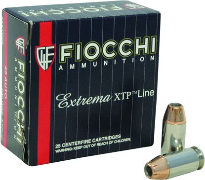 Picture of Fiocchi 45XTP25 Extrema Pistol Ammo 45 ACP, XTP JHP, 230 Gr, 900 fps, 25 Rnd, Boxed