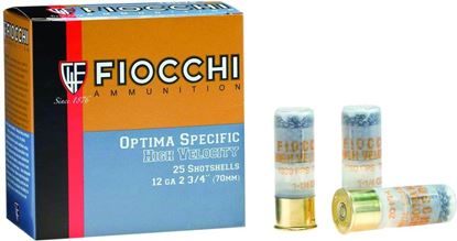 Picture of Fiocchi 12HV8 High-Velocity Shotshell 12 GA, 2-3/4 in, No. 8, 1-1/4oz, '3-3/4 Dr, 1330 fps, 25 Rnd per Box