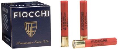 Picture of Fiocchi 410HV8 High-Velocity Shotshell 410 GA, 3 in, No. 8, 11/16oz, Max Dr, 1140 fps, 25 Rnd per Box