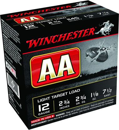 Picture of Winchester AA127 AA Shotshell 12 GA 2-3/4" 1-1/8oz 2-3/4Dr 25Rnd Target 1145FPS