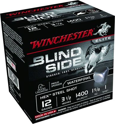 Picture of Winchester SBS12L1 Blind Side Shotshell 12 GA, 3-1/2 in, No. 1, 1-5/8oz, 1400 fps, 25 Rnd per Box