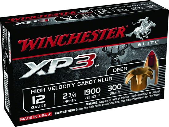 Picture of Winchester SXP12 Supreme Elite XP3 Sabot Slugs 12 GA, 2-3/4 in, 11/16oz, 1900 fps, 5 Rnd per Box