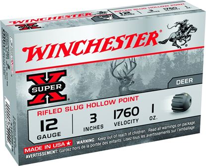 Picture of Winchester X123RS15 Super-X Rifled Slugs 12 GA, 3 in, 1oz, 1760 fps, 5 Rnd per Box