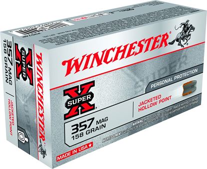 Picture of Winchester X3574P Super-X Pistol Ammo 357 MAG, JHP, 158 Gr, 1235 fps, 50 Rnd, Boxed