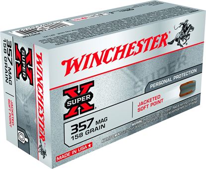 Picture of Winchester X3575P Super-X Pistol Ammo 357 MAG, JSP, 158 Gr, 1235 fps, 50 Rnd, Boxed