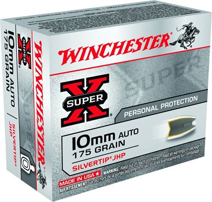 Picture of Winchester X10MMSTHP Super-X Pistol Ammo 10MM, Silvertip HP, 175 Gr, 1290 fps, 20 Rnd, Boxed