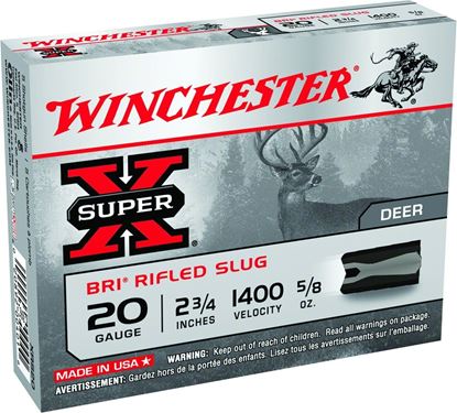 Picture of Winchester XRS20 Super-X Sabot Slugs 20 GA, 2-3/4 in, BRI Sabot, 5/8oz, 1400 fps, 5 Rnd per Box
