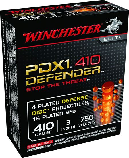 Picture of Winchester S413PDX1 Defender Shotshell 410 GA, 3 in, No. 16 BB, 1oz, 750 fps, 10 Rnd per Box