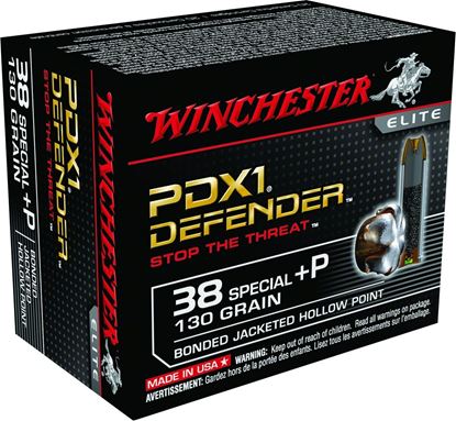 Picture of Winchester S38PDB Defender Elite PDX1 Pistol Ammo 38 SPL, BJHP, 130 Gr, 950 fps, 10 Rnd, Boxed