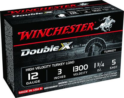 Picture of Winchester STH1235 Double X Shotshell 12 GA, 3 in, No. 5, 1-3/4oz, Max Dr, 1300 fps, 10 Rnd per Box