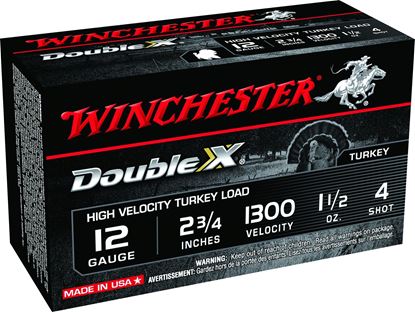 Picture of Winchester STH124 Double X Shotshell 12 GA, 2-3/4 in, No. 4, 1-1/2oz, 1300 fps, 10 Rnd per Box