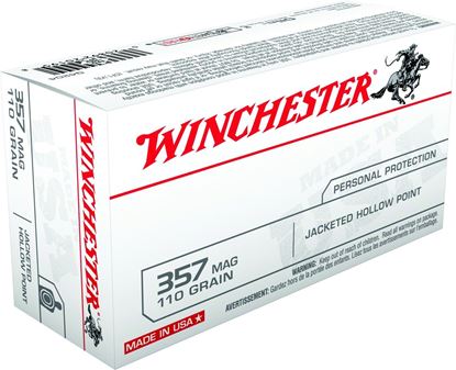 Picture of Winchester Q4204 Pistol Ammo 357 MAG, JHP, 110 Gr, 1295 fps, 50 Rnd, Boxed