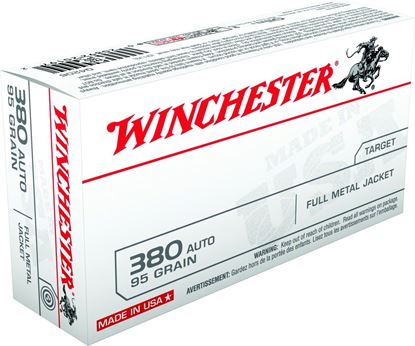Picture of Winchester Q4206 Pistol Ammo 380 ACP, FMJ, 95 Gr, 955 fps, 50 Rnd, Boxed