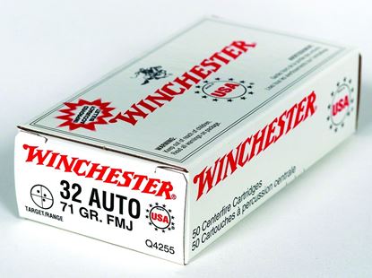 Picture of Winchester Q4255 Pistol Ammo 32 ACP, FMJ, 71 Gr, 905 fps, 50 Rnd, Boxed