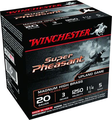 Picture of Winchester X203PH5 Super Pheasant Shotshell 20 GA, 3 in, No. 5, 1-1/4oz, Max Dr, 1250 fps, 25 Rnd per Box