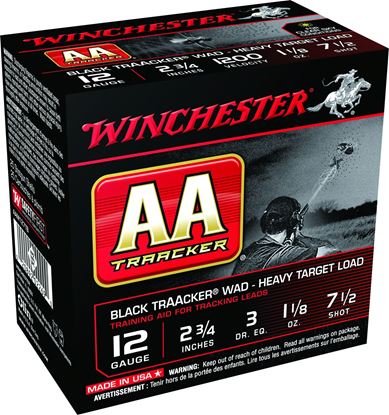 Picture of Winchester AAM127TB AA TrAAcker Shotshell 12 GA, 2-3/4 in, No. 7-1/2, 1-1/8oz, 3 Dr, 1200 fps, 25 Rnd per Box