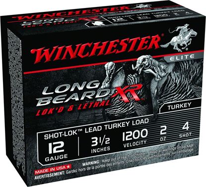 Picture of Winchester STLB12L4 Long Beard XR Shotshell 12 GA, 3-1/2 in, No. 4, 2oz, 1200 fps, 10 Rnd per Box