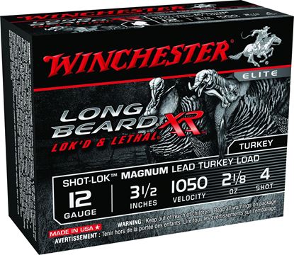 Picture of Winchester STLB12LM4 Long Beard XR Shotshell 12 GA, 3-1/2 in, No. 4, 2-1/8oz, 1050 fps, 10 Rnd per Box