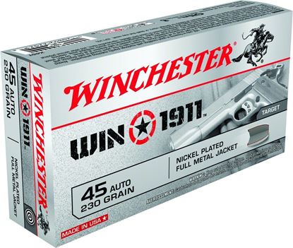 Picture of Winchester X45T 1911 Pistol Ammo 45 ACP, FMJ, 230 Gr, 880 fps, 50 Rnd, Boxed