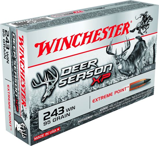 Picture of Winchester X243DS Deer Season XP Rifle Ammo 243 , Extreme Point Polymer Tip, 95 Grains, 3100 fps, 20, Boxed