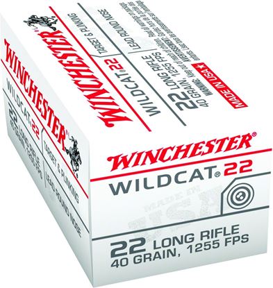 Picture of Winchester WW22LR Wildcat Rimfire Ammo 22 LR, LRN, 40 Grains, 1255 fps, 50 Rounds, Boxed