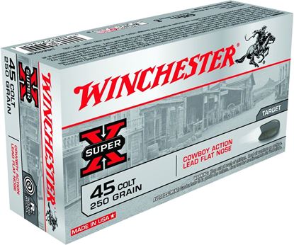 Picture of Winchester USA45CB Super-X Cowboy Action Pistol Ammo 45 Colt, 250 Gr, 750 fps, 50 Rnd, Boxed